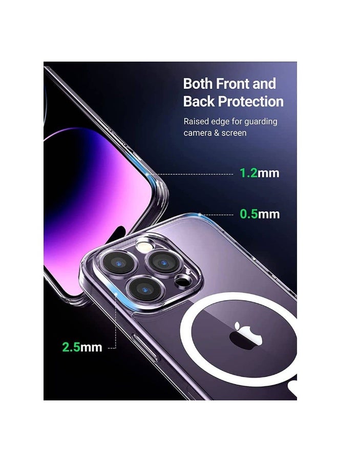 MaxGuard MG-C016-CL Magnetic Clear Case for iPhone 14 Pro | Slim Protective Back Cover | Shockproof Transparent Case | Wireless Charging Compatible | Clear - Image 2