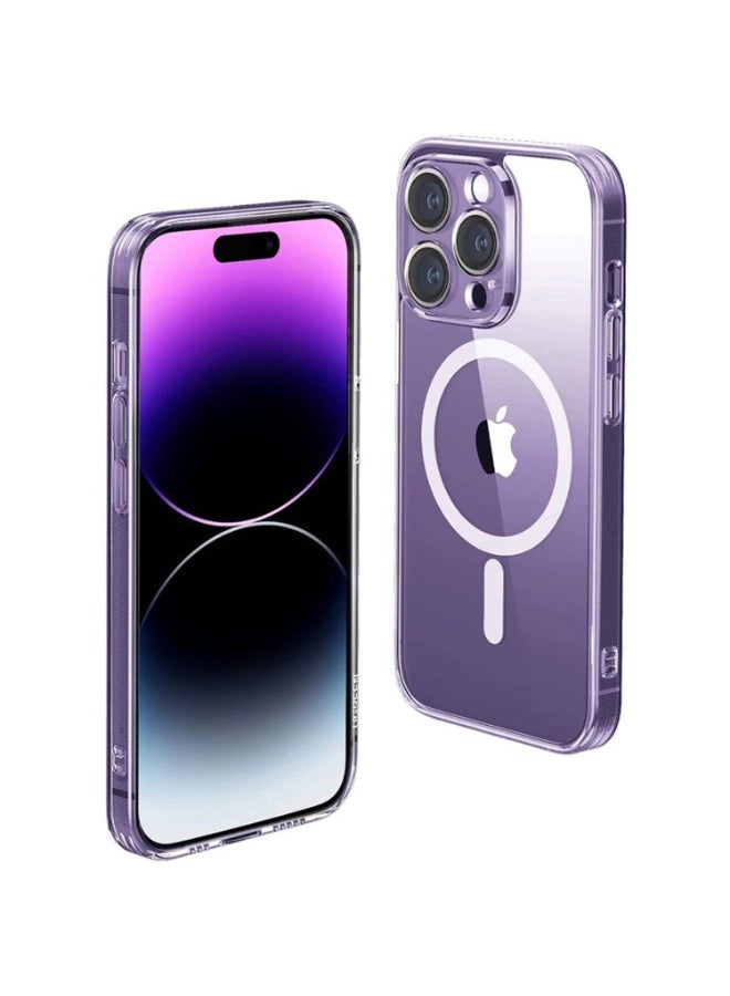 MaxGuard MG-C016-CL Magnetic Clear Case for iPhone 14 Pro | Slim Protective Back Cover | Shockproof Transparent Case | Wireless Charging Compatible | Clear - Image 1