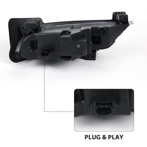 VLINCAR Fog Lights Compatible with Chrysler 300 2015 2016 2017 2018 2019 2020 2021 2022 2023 2024 LED Daytime Running Lamps w/Trim Bezels Left Driver & Right Passenger Side 68294009AA 68294008AA - Image 5