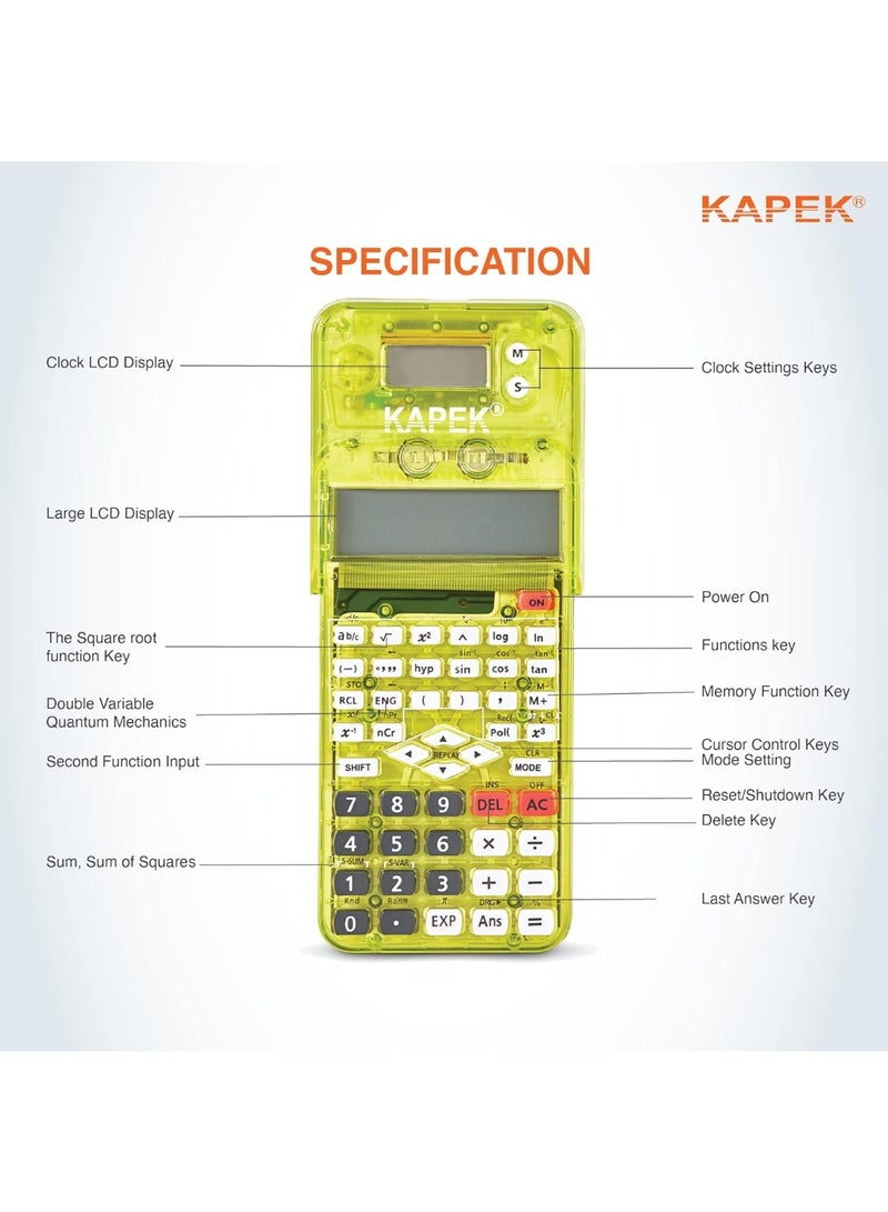 مجموعة أدوات الرياضيات والآلة الحاسبة العلمي والتي تضم آلة حاسبة وأدوات هندسية، هي مجموعة الأدوات المكتبية المثالية للمرحلة الثانوية - Image 3