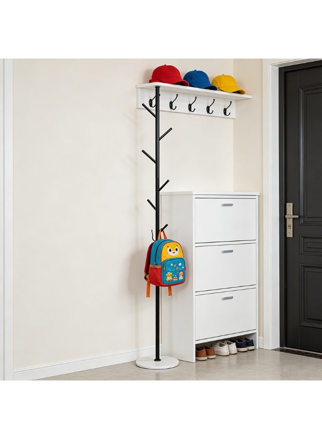 POWER Freestanding Coat Rack , Heavy Duty Metal Clothes Hanger Stand with Multi Hooks, Luxury Coat Tree for Entryway Bedroom Living Room Organizer - Image 4