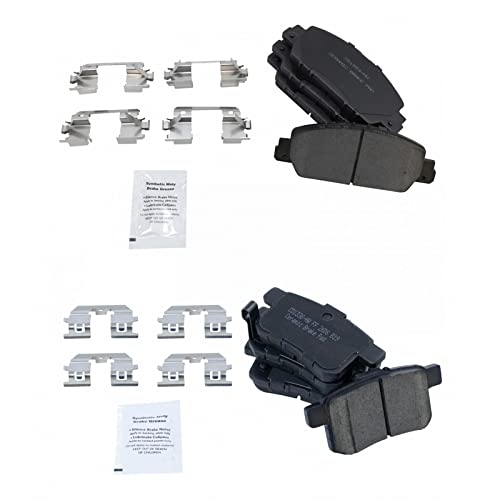 TRQ Front & Rear Brake Pads Ceramic Compatible with 2013-2017 Honda Accord - Image 1