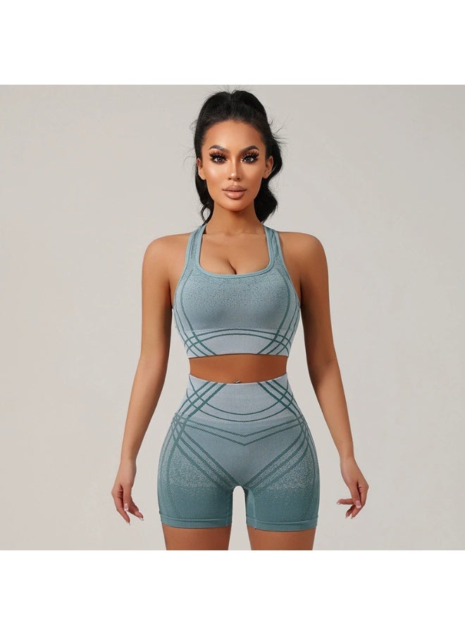 general Seamless gradient dyeing yoga set, high-waisted fitness pants with buttock-enhancing function, high-elasticity sports outfit - Image 1