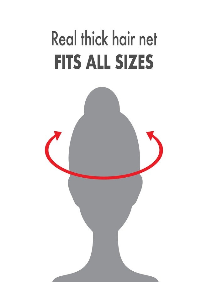 Donna غطاء شعر دونا وبونيت - قبعات شعر للنساء - شبكة شعر حقيقية سميكة باللون الأسود - Image 4