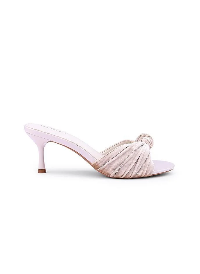 IconStyle Embroidered Open-Toe Mule Heels