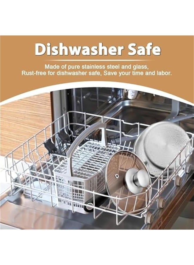 تراسل قدر صلصة 2 كوارت، قدر صلصة 2 كوارت من الفولاذ المقاوم للصدأ مع غطاء، وعاء صلصة متعدد الأغراض للطهي في المطبخ، غطاء زجاجي مرئي ومقابض مقاومة للحرارة، مقاوم للصدأ وآمن للغسل في غسالة الأطباق - Image 4