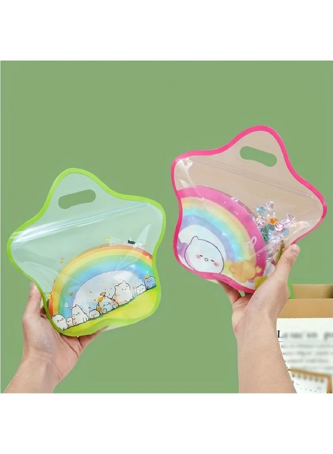 Pink Green Star Shape Party Favor Tote Bags 10pcs Birthday Gift Packaging - Image 1