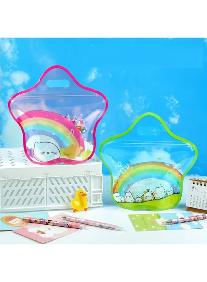 Pink Green Star Shape Party Favor Tote Bags 10pcs Birthday Gift Packaging - Image 4