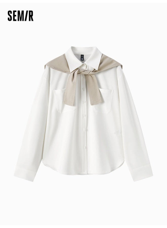 سيمير قميص بتفاصيل شال على الأكتاف للنساء - Image 1