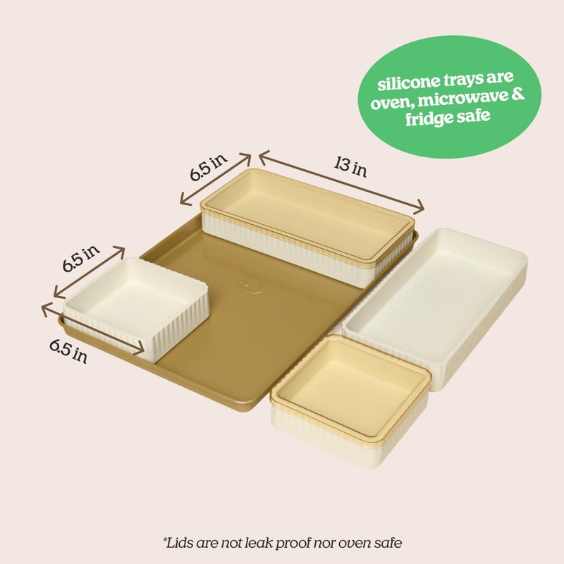 Cravings by Chrissy Teigen 9-Piece Baking Set, Non-Stick Bakeware Set with 2 Large & 2 Small Silicone Trays with 4 Lids & 1 Baking Sheet Tray, Oven-Safe Up To 450Â°F, CT-BBS9 - Image 5