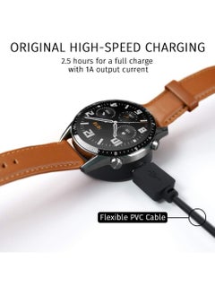 TLAXCA شاحن مغناطيسي متوافق مع Huawei Watch GT، GT2، GT 2e، Honor Watch Magic Magic 2، Honor Watch Dream، Honor Watch GS Pro - كابل شحن USB بطول 3.3 قدم 100 سم - ملحقات الساعة الذكية (أسود)  - Image 5