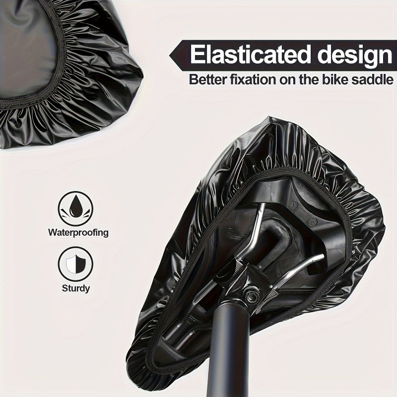 6 Pieces Waterproof Dustproof Bicycle Seat Covers With Elastic Edging Black - Image 4