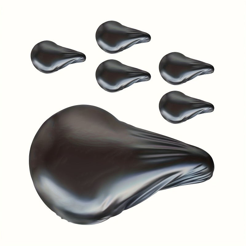 6 Pieces Waterproof Dustproof Bicycle Seat Covers With Elastic Edging Black - Image 1