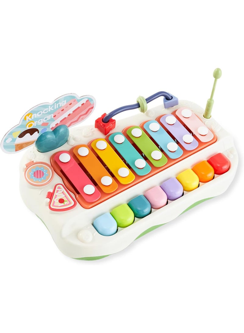 Baby Musical Toys 2 in 1 Baby Toddler Piano Xylophone, 8 Keys Toy Piano for Baby, Learning Development Musical Instrument Colorful Piano Keyboard Toy for Toddlers Birthday Gift for Girls Boys  - Image 1