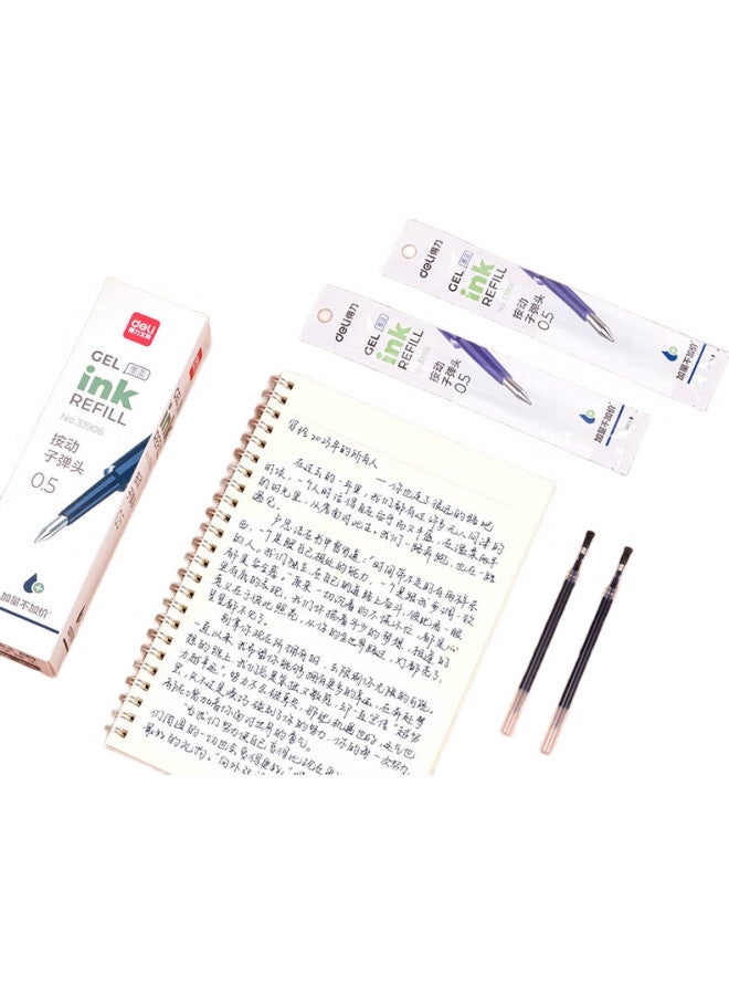 Deli 0.5Mm Push Neutral Pen Refill Large Capacity Long Endurance Expansion Refill Compatible With 33880S, 33881S Ink Blue Bullet Head 20Pcs/Box 33906 - Image 2