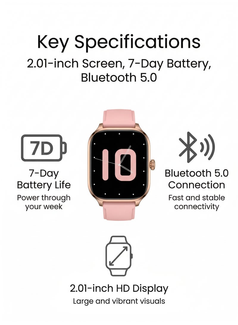 ساعة ذكية اتش 9 برو ماكس 2.01 بوصة تعمل بالبلوتوث ساعة مراقبة الصحة رسالة تذكير اتش 9 ساعة للتجارة الخارجية - Image 3
