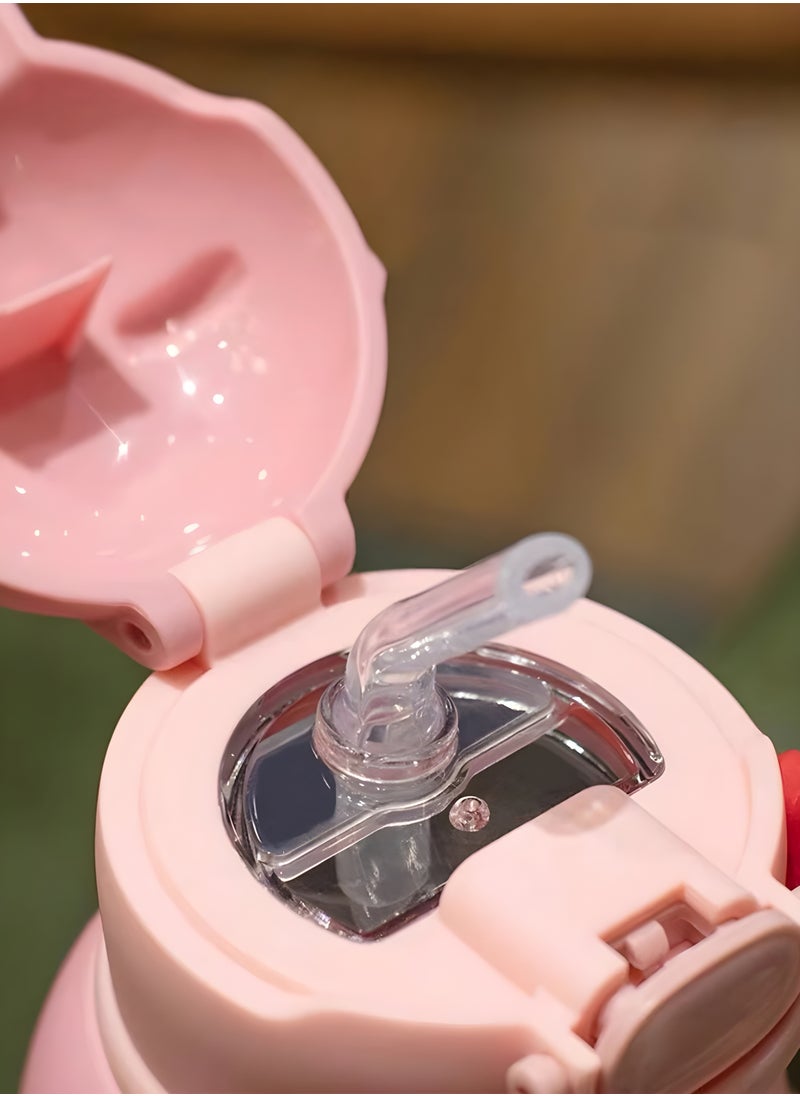 Baby Sippy Cup – 500ML Leak-Proof , Silicone Soft Straw , Easy-Grip Handles & Lanyard (6+ Months)