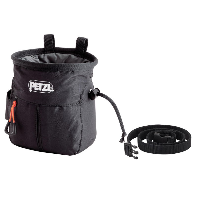 Petzl SAKAPOCHE Ergonomic Chalk Bag with Pocket and Belt Black - Image 2