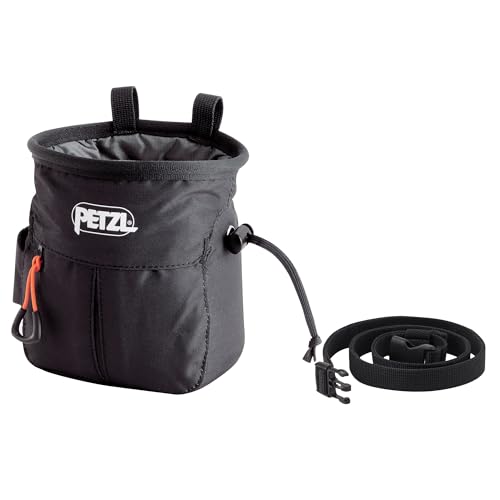 Petzl SAKAPOCHE Ergonomic Chalk Bag with Pocket and Belt Black - Image 1