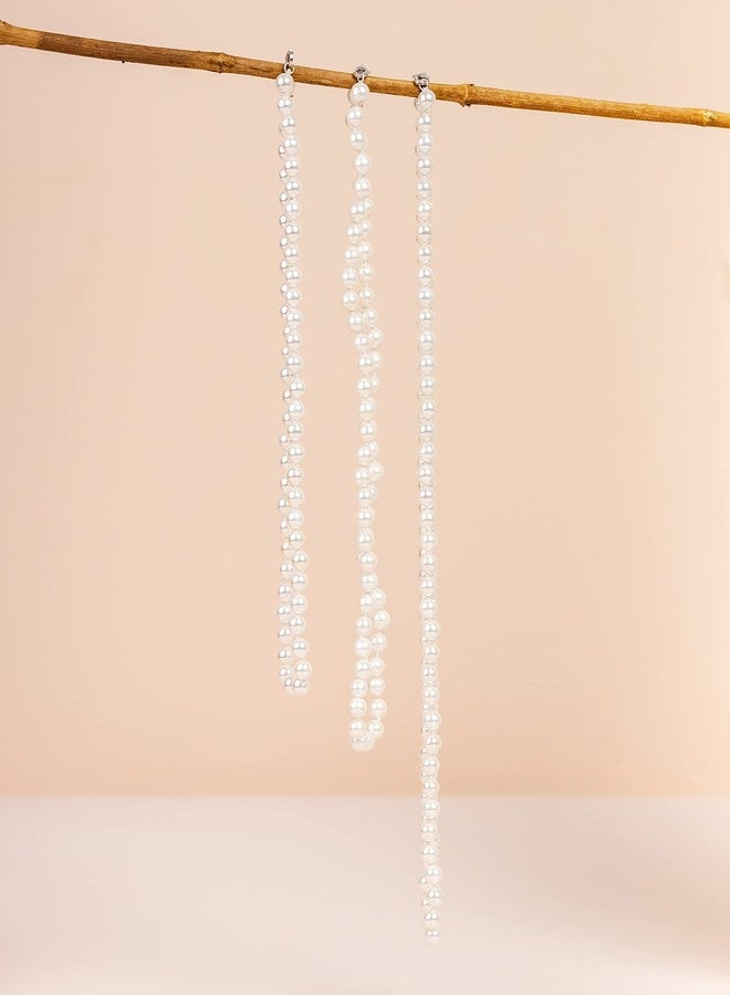 PAVOI 925 Sterling Silver Round White Simulated Shell Pearl Necklace Strand | Pearl Choker Necklace | Jewelry for Women - 22" Length (8mm) - Image 4