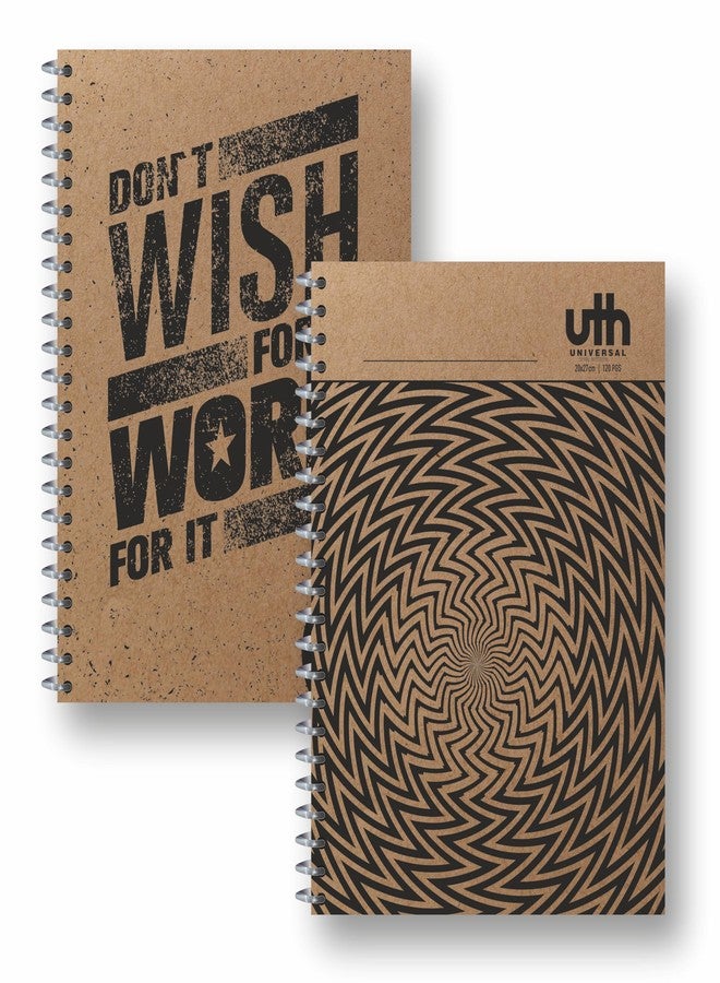 Anupam UTH Kraft 1 Subject Notebook 22 cm x27 cm, 70 GSM, 60 Sheets (120 Pages) College Ruled Spiral Subject Notebook for Work, School Supplies, Home & Office, Writing Journal - Image 1