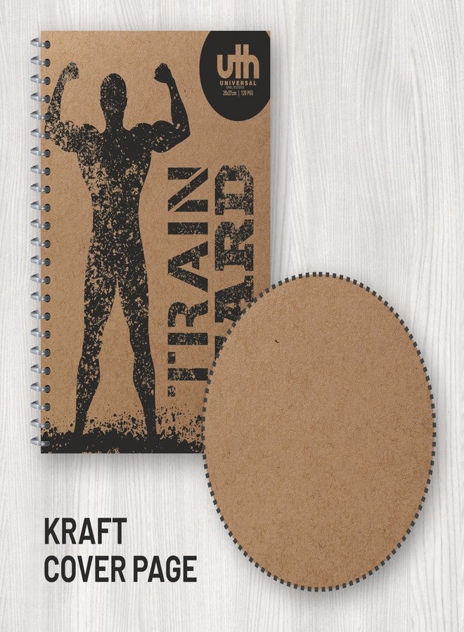 Anupam UTH Kraft 1 Subject Notebook 22 cm x27 cm, 70 GSM, 60 Sheets (120 Pages) College Ruled Spiral Subject Notebook for Work, School Supplies, Home & Office, Writing Journal - Image 3
