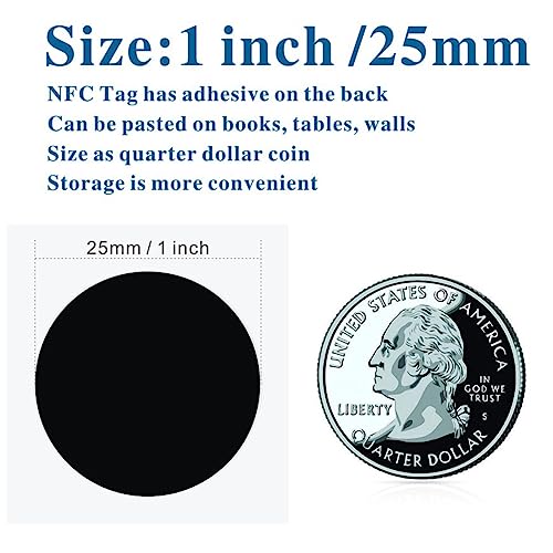 Timeskey NFC 20pcs Ntag213 NFC Chip Black Sticker Tags - 144 Bytes, Compatible with All NFC-Enabled Smartphones - Image 2