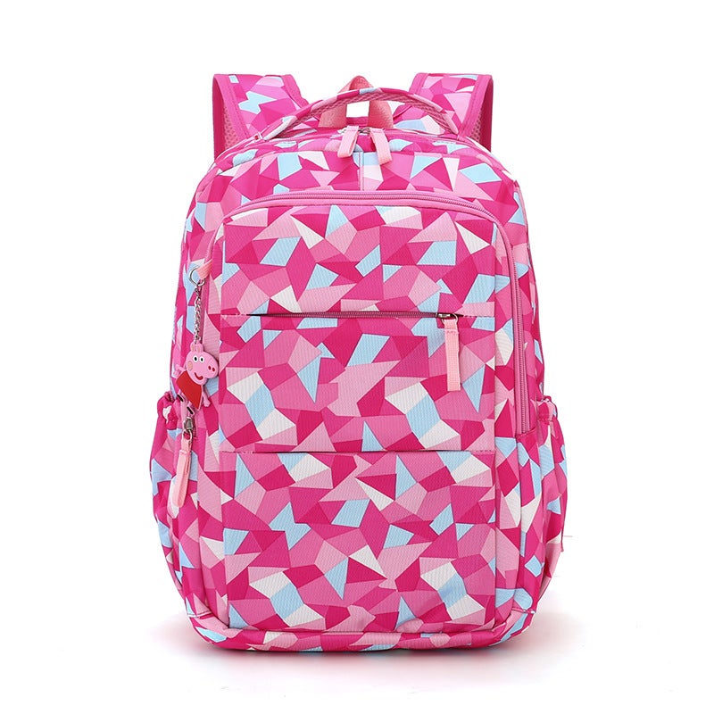 Girls Backpack Lightweight Grade 6 Schoolbag Medium Rose Red  - Image 1