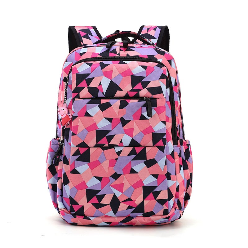 Girls Backpack Lightweight Grade 6 Schoolbag Medium Rose Red  - Image 2