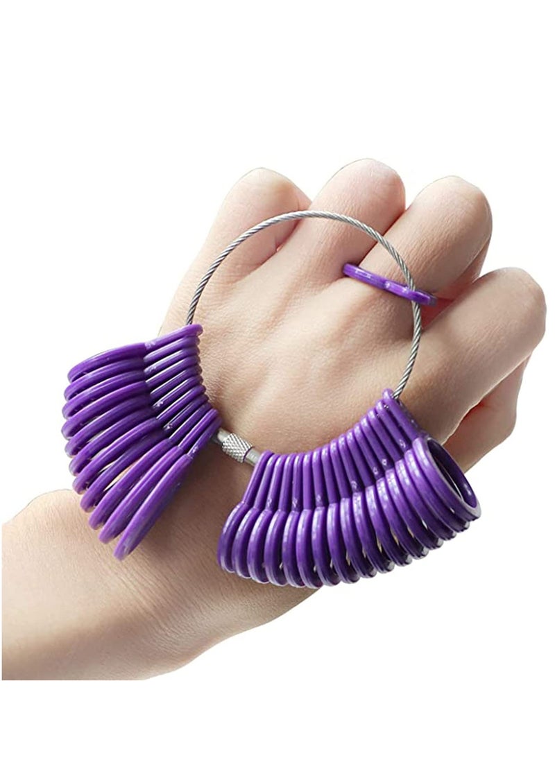 Ring Size Finger Size Gauge Jewelry Measuring Tool Set Rings Making Tools of US Size 1-13 with Half Size and UK Size A - Z 27 Pieces, Clear Scale, Plastic, Compact Size and Lightweight