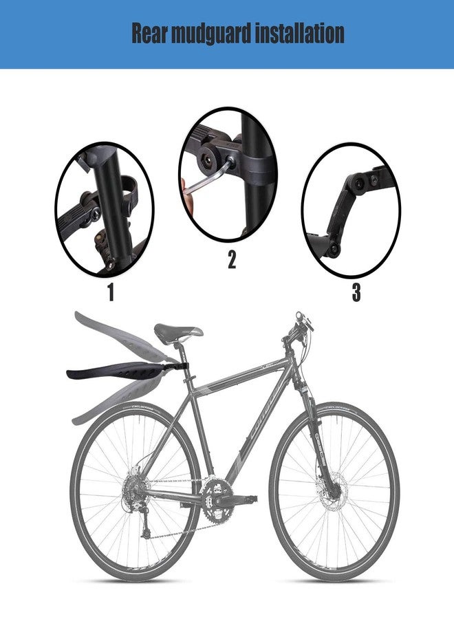 TuTuYa Bike Fender Set, Adjustable Bicycle Mudguards with 2 Arrow Reflective Stickers and 1 Reflective Tape, for 24-29 inch Bikes, Universal Front and Rear Tire Mud Guard for Most of Popular Bicycles - Image 5
