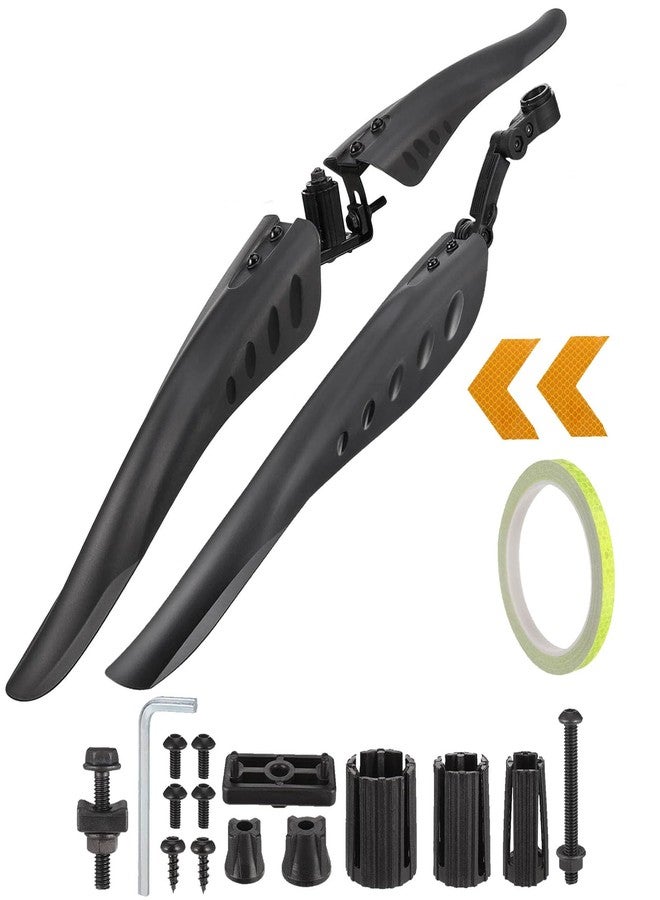 TuTuYa Bike Fender Set, Adjustable Bicycle Mudguards with 2 Arrow Reflective Stickers and 1 Reflective Tape, for 24-29 inch Bikes, Universal Front and Rear Tire Mud Guard for Most of Popular Bicycles - Image 1