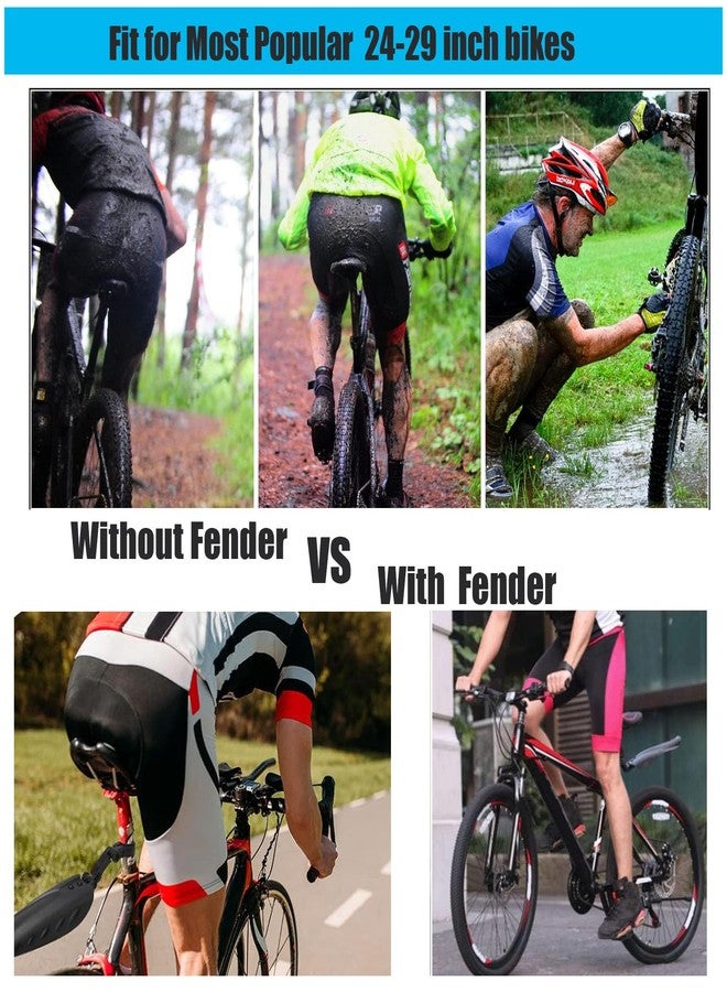 TuTuYa Bike Fender Set, Adjustable Bicycle Mudguards with 2 Arrow Reflective Stickers and 1 Reflective Tape, for 24-29 inch Bikes, Universal Front and Rear Tire Mud Guard for Most of Popular Bicycles - Image 2