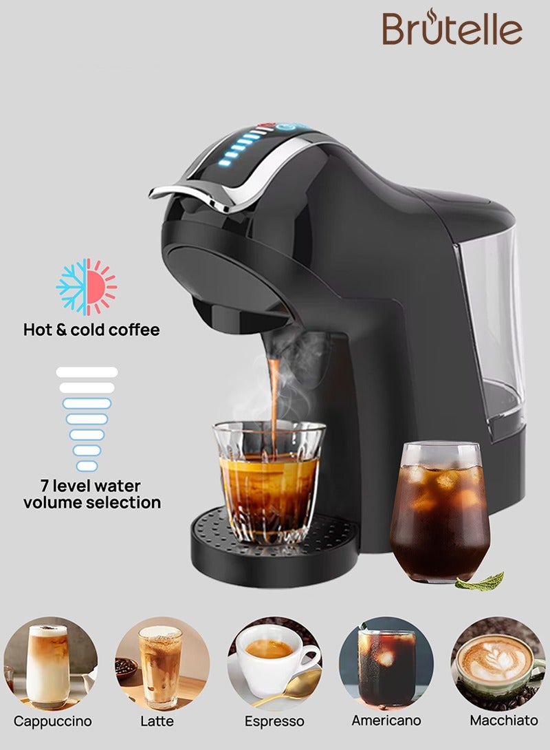بريتيل ماكينة قهوة إسبريسو ٥ في ١، ضغط ١٩ بار، متعددة الكبسولات، ماكينة قهوة إسبريسو، ماكينة قهوة كابتشينو، ماكينة لاتيه أمريكانو، إسبريسو ماكياتو - Image 2