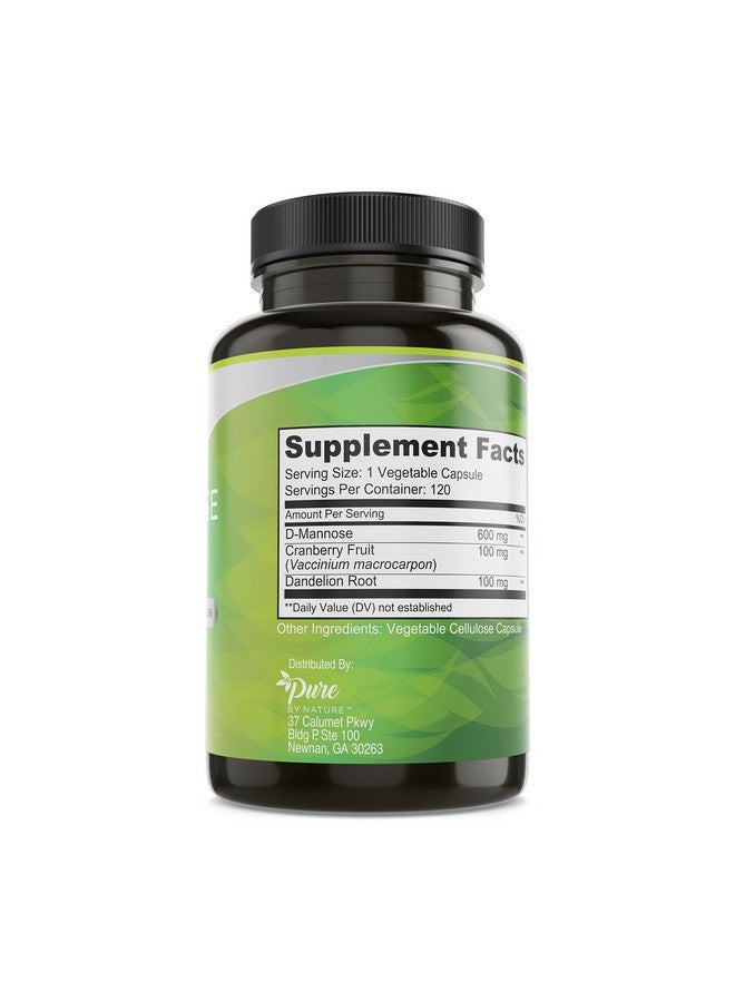 Pure By Nature Dmannose With Cranberry And Dandelion Root 120 Count - Image 2