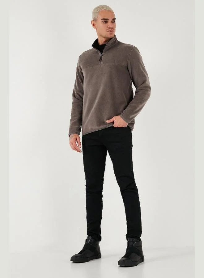 Buratti  Buratti Regular Fit Anti-Pilling Non-Pilling Standing Collar Thick Winter Raised Polar Fleece Men's POLAR 5896700 for Men | Best Price UAE