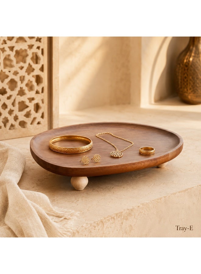 Assorted Sizes Natural Acacia Wood Tray - Decorative Serving Platter for Snacks, Fruits & Home Decor, Durable & Easy to Clean, 1 Piece - Image 3