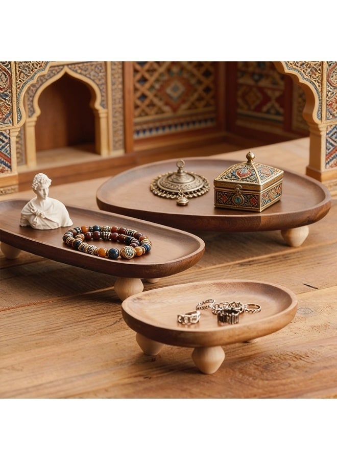 Assorted Sizes Natural Acacia Wood Tray - Decorative Serving Platter for Snacks, Fruits & Home Decor, Durable & Easy to Clean, 1 Piece - Image 5