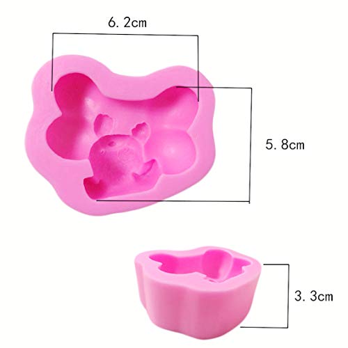 HengKe 2 Pieces 3D Puppy Dog Soap Molds, Food Grade Chocolate Icing, Biscuit Decor, Polymer Clay Fondant Cake Baking Moulds - Image 2