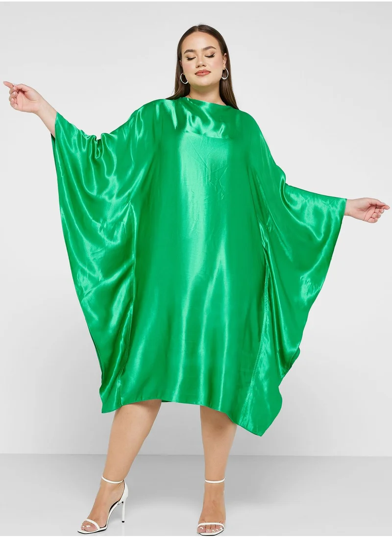 River Island Plus Cape Sleeve Knitted Dress