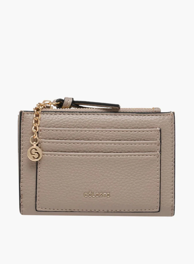 سيليست Textured Bi-Fold Wallet with Magnetic Snap Button Closure