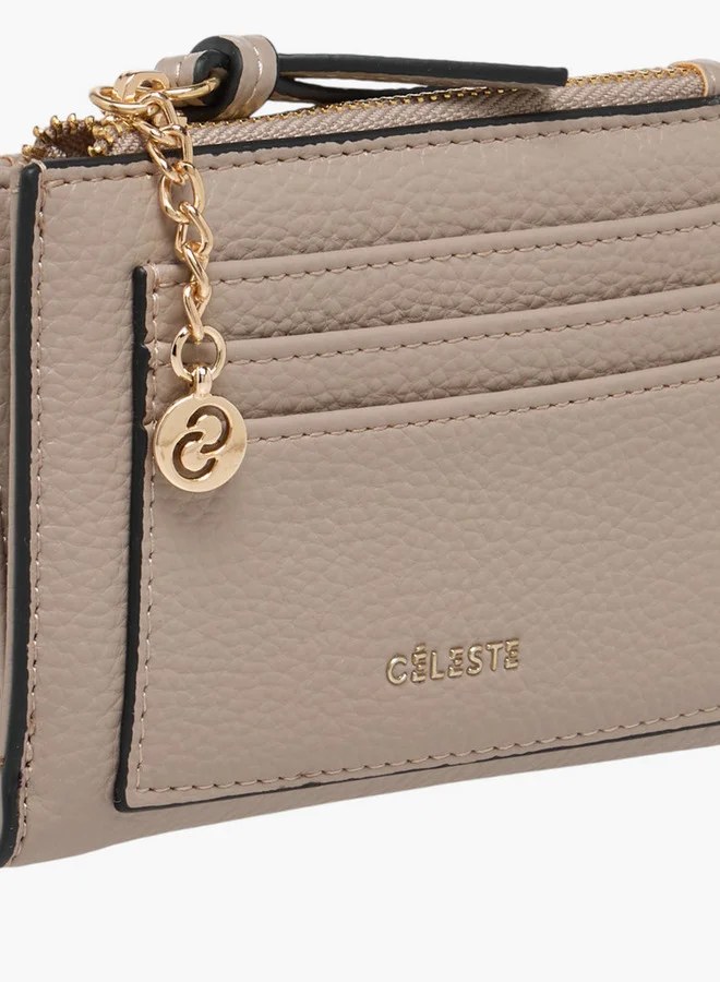 Celeste Textured Bi-Fold Wallet with Magnetic Snap Button Closure