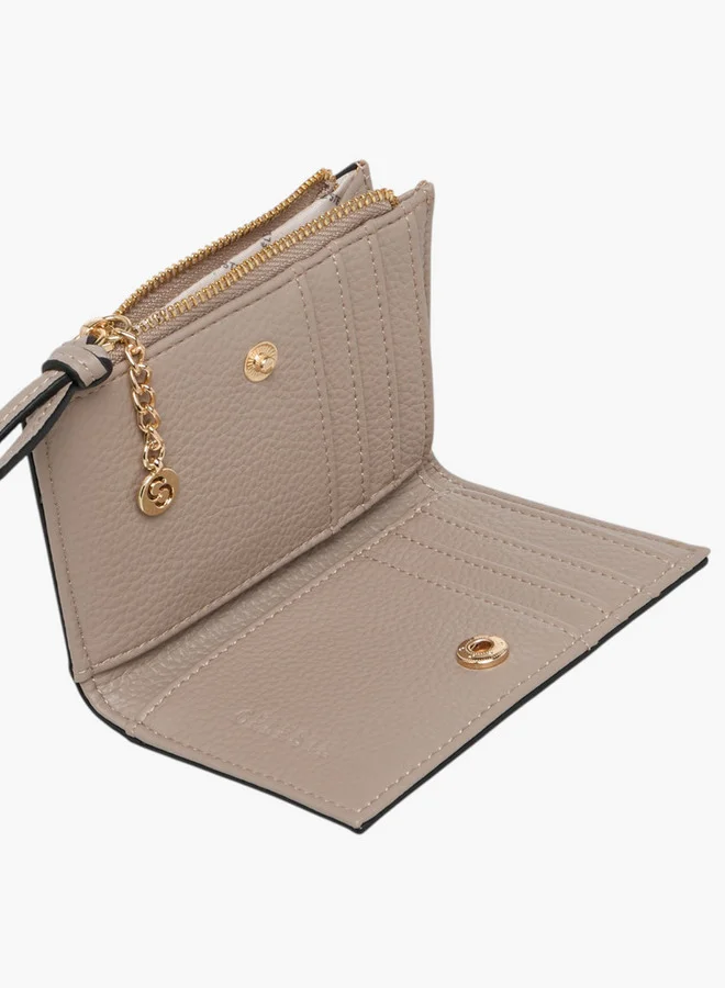 Celeste Textured Bi-Fold Wallet with Magnetic Snap Button Closure