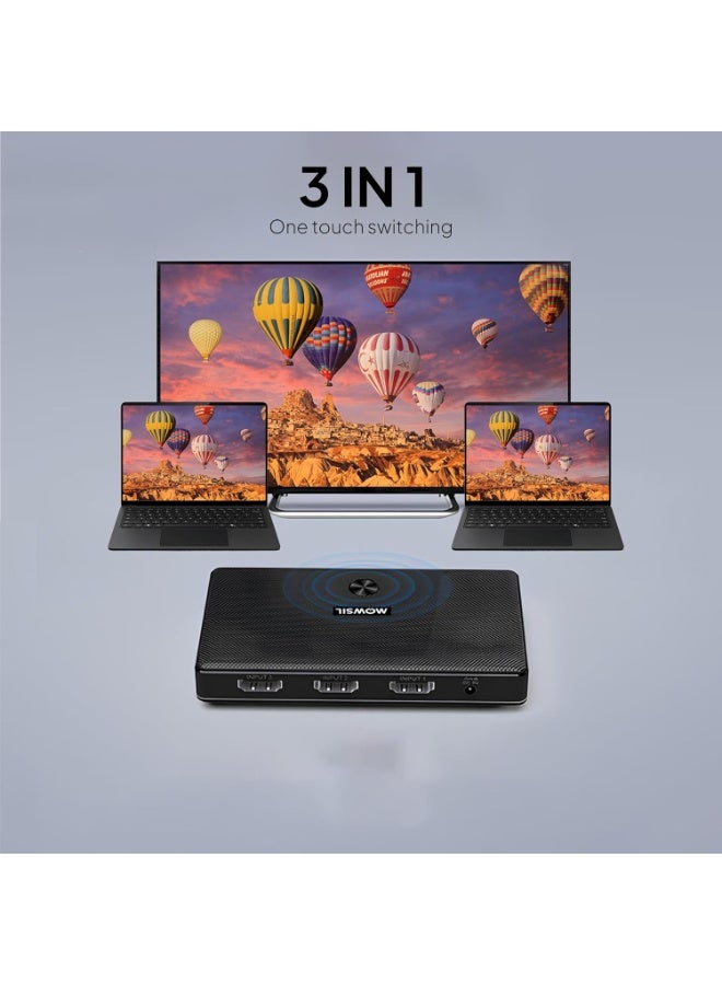 Mowsil HDMI Switch 3 in 1 Out, 4K@60Hz - Image 3