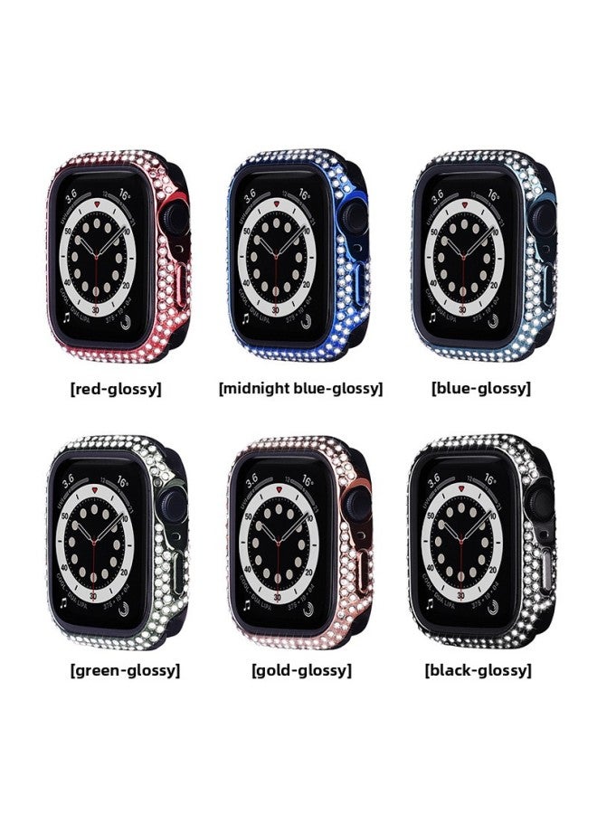 For Iwatch8 For Apple Watch Case Full Drill Electroplated PC + TPU Hollow For Apple Watch Half Bag Protective Case-Color:Green-Exterior Dimension:41mm 【Carton】】 - Image 3