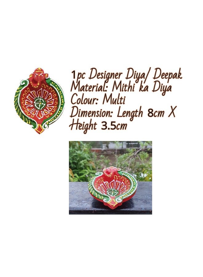 Artonezt طقم صينية كارووتشاوث المطرزة يدويًا من آرتونيت (صينية، كلاش، شالني، غطاء صينية، ديفي صغيرة، ديا) صواني بوجا لكاروا تشاوث بوجان ديوالي نافراتري فارالاكسمي لاكشمي غانيش آرتي - Image 3