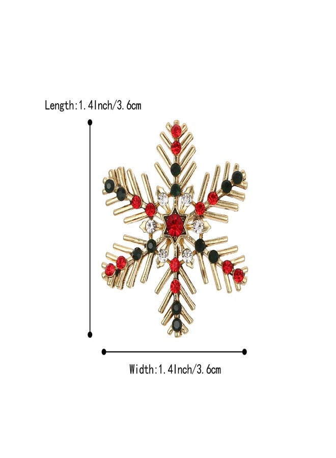 بريلوف بروش ندفة الثلج الشتوية من بريلوف، مزين بالكريستال، هدية أنيقة للنساء، متعدد الألوان، بلون ذهبي. - Image 4