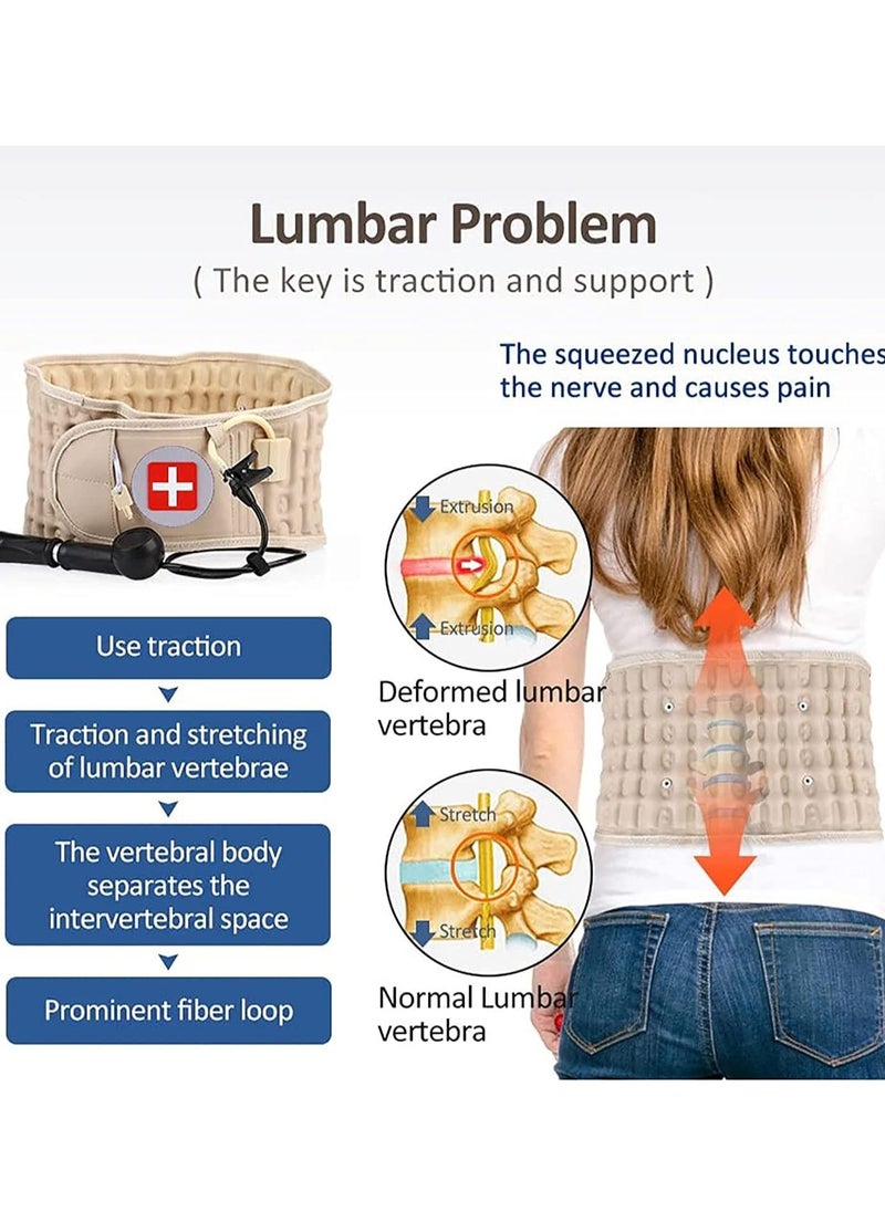 Gerenic - Physical Decompression Back Belt, Spinal Air Traction Belt, Suitable for Lower Back Pain Relief, Back Support & Lumbar Traction Belt (Women & Men One Size Fits) - Image 1