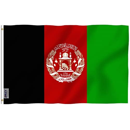 Anley Fly Breeze 3x5 Feet Afghanistan Flag - Vivid Color and Fade Proof - Canvas Header and Double Stitched - Afghan Flags Polyester with Brass Grommets 3 X 5 FT - Image 1