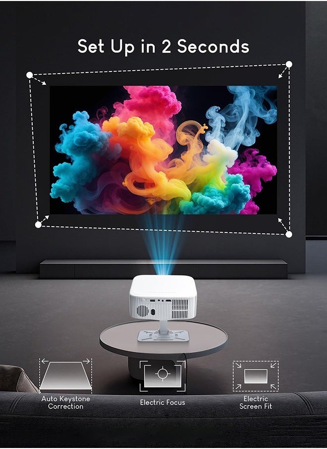 Salange - P92 MAX Projector 4K, Netflix Licensed Smart Android 13 NTV Auto Keystone Electric Focus Projectors, 400 ANSI 1080P Native BT5.2 WiFi6 Outdoor Movie Projector - Image 1